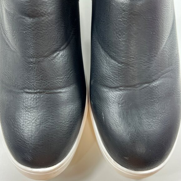 Journee Cardi Black Leather Platform Wedge Slip-On Sneakers Womens Size 11 - Picture 10 of 13